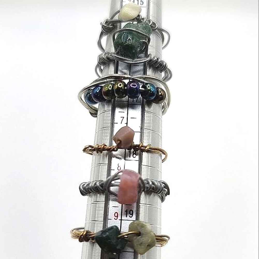 𝅺6 Boho Chic Wire Rings - Picture 11 of 11